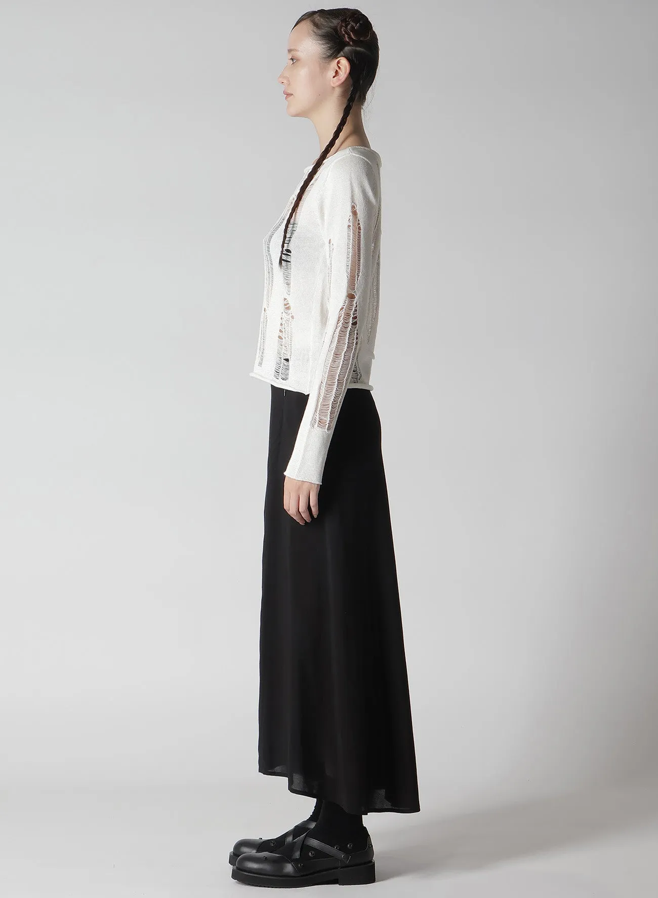 CRUSH PLAIN STITCH CRUSHED SWEATER