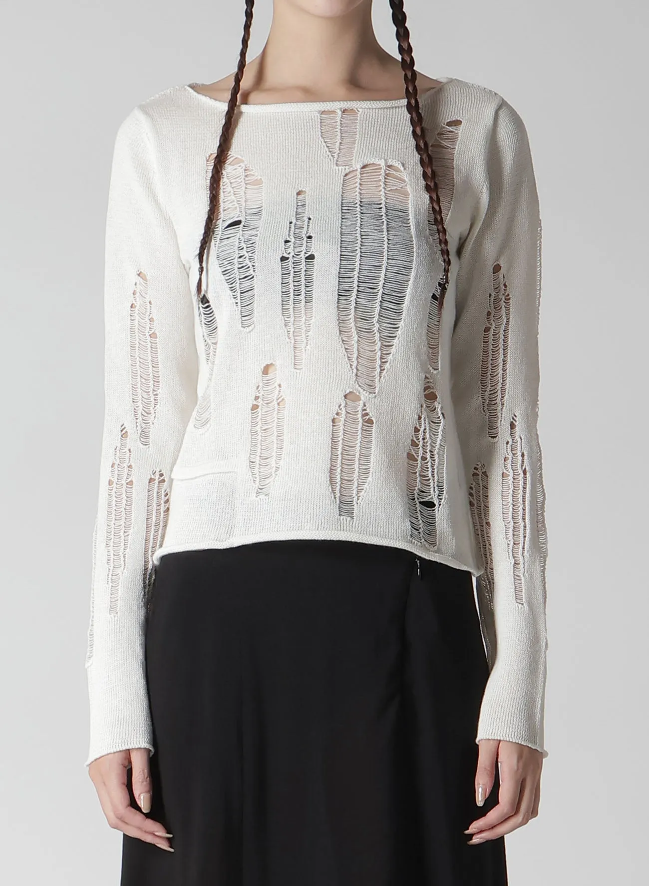 CRUSH PLAIN STITCH CRUSHED SWEATER