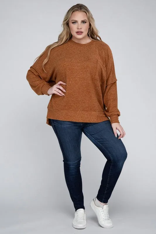 Curvy  Drop Shoulder Sweater