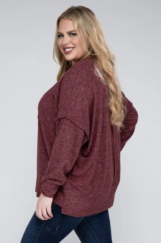 Curvy  Drop Shoulder Sweater