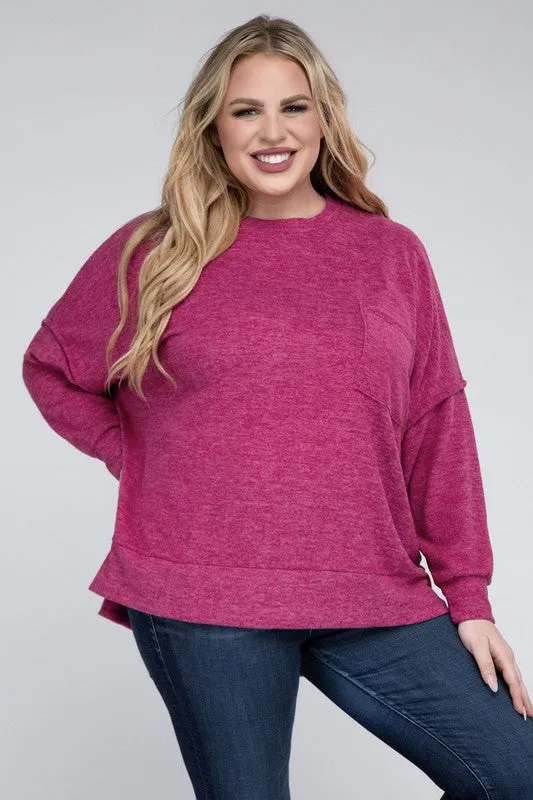 Curvy  Drop Shoulder Sweater