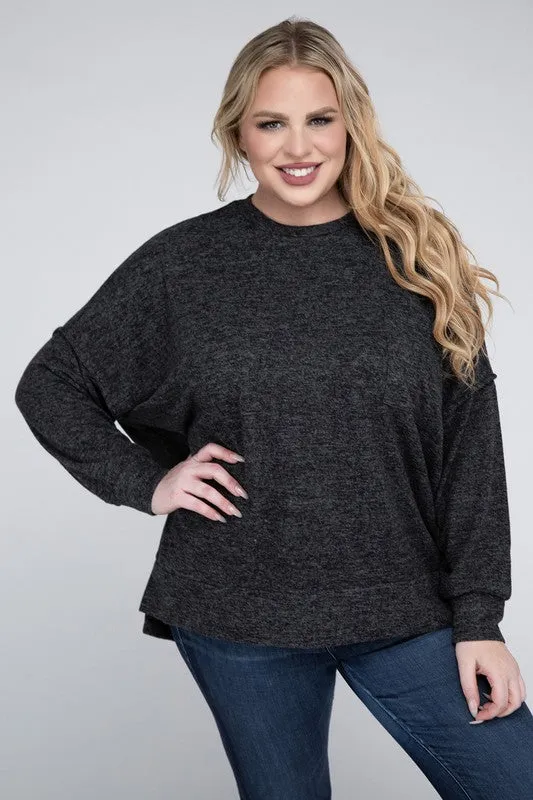 Curvy  Drop Shoulder Sweater