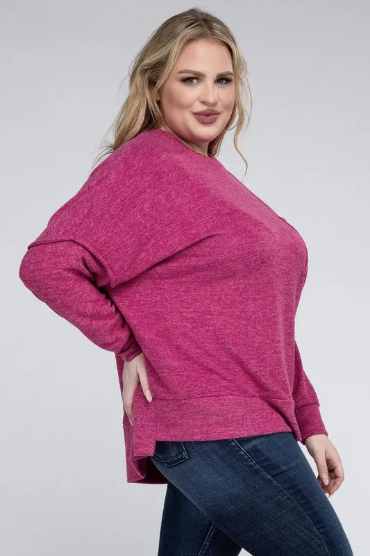 Curvy  Drop Shoulder Sweater