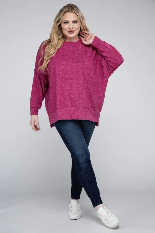 Curvy  Drop Shoulder Sweater