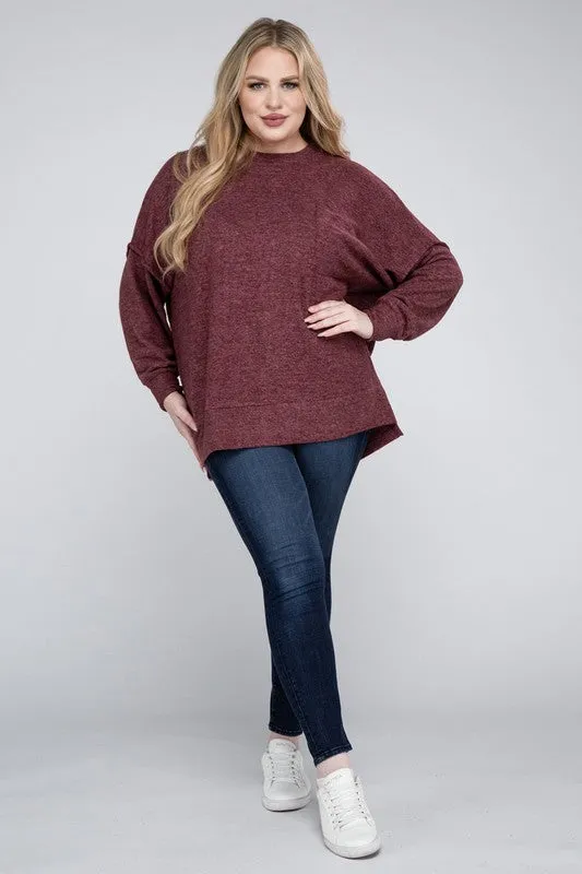 Curvy  Drop Shoulder Sweater