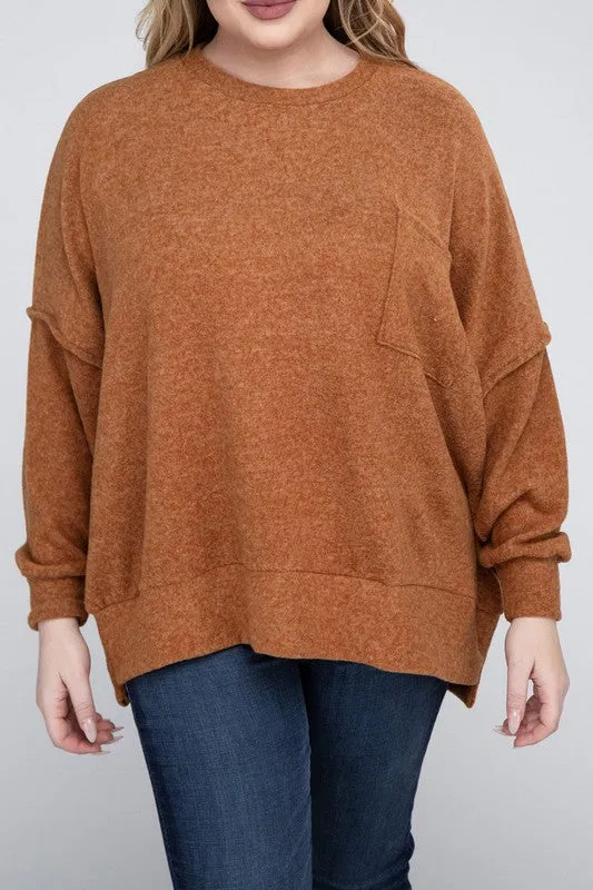 Curvy  Drop Shoulder Sweater