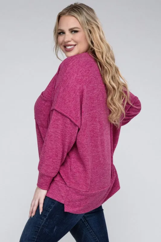 Curvy  Drop Shoulder Sweater