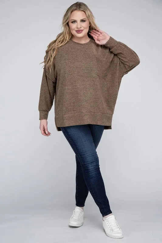 Curvy  Drop Shoulder Sweater