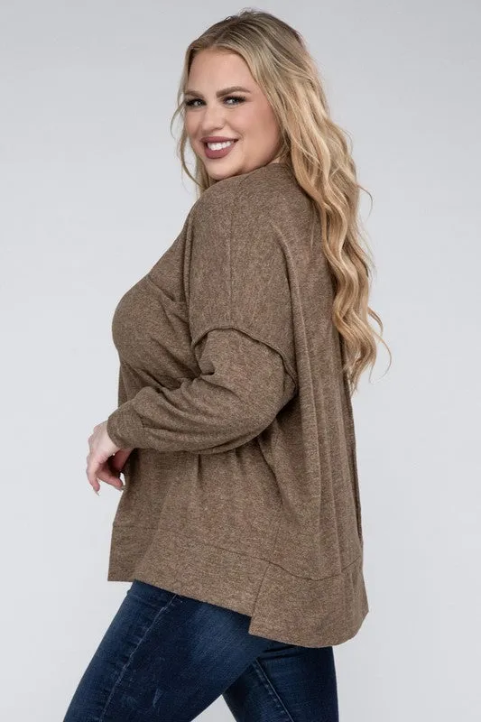 Curvy  Drop Shoulder Sweater