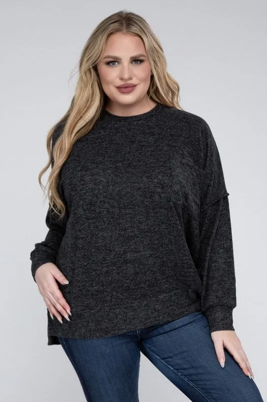 Curvy  Drop Shoulder Sweater
