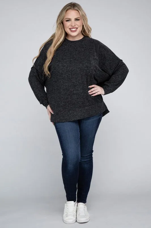 Curvy  Drop Shoulder Sweater