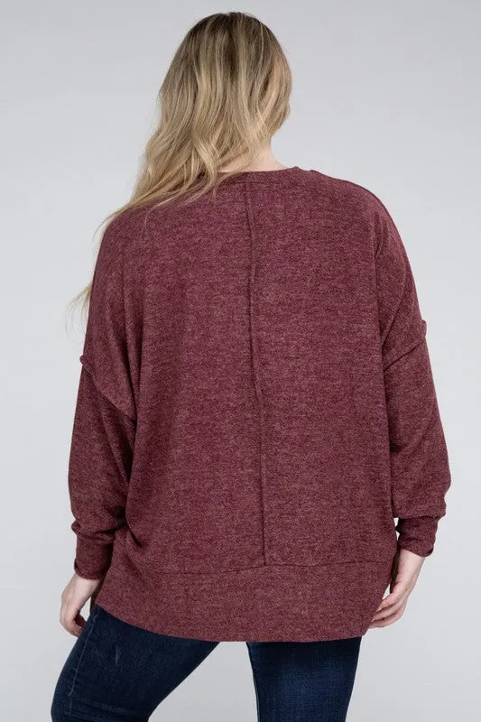 Curvy  Drop Shoulder Sweater