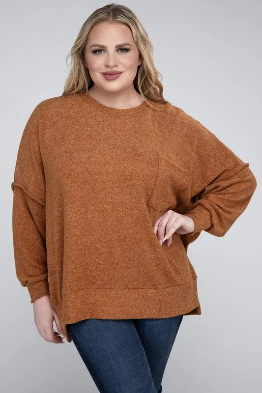 Curvy  Drop Shoulder Sweater