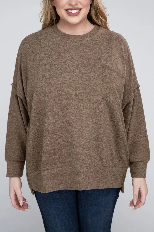 Curvy  Drop Shoulder Sweater