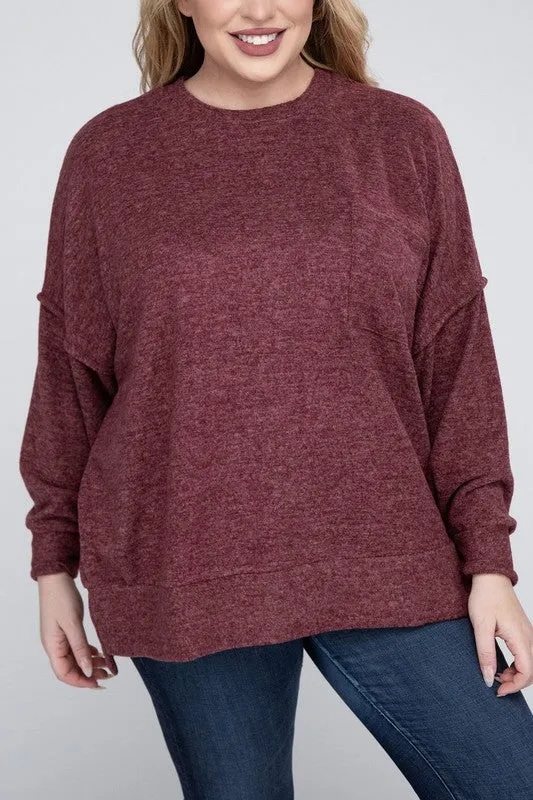 Curvy  Drop Shoulder Sweater