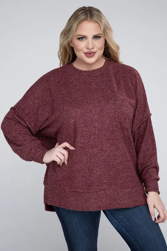 Curvy  Drop Shoulder Sweater