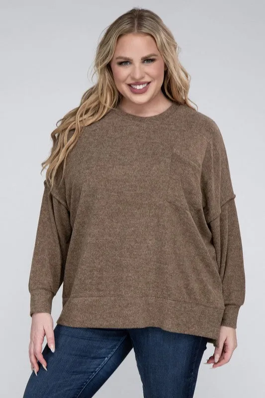 Curvy  Drop Shoulder Sweater