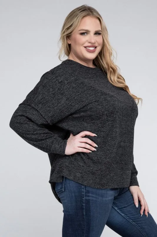 Curvy  Drop Shoulder Sweater
