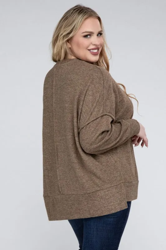 Curvy  Drop Shoulder Sweater