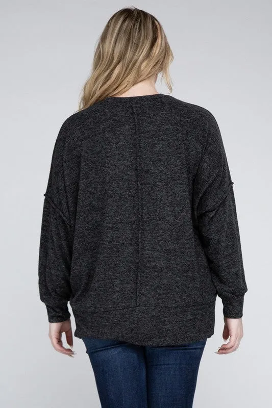 Curvy  Drop Shoulder Sweater