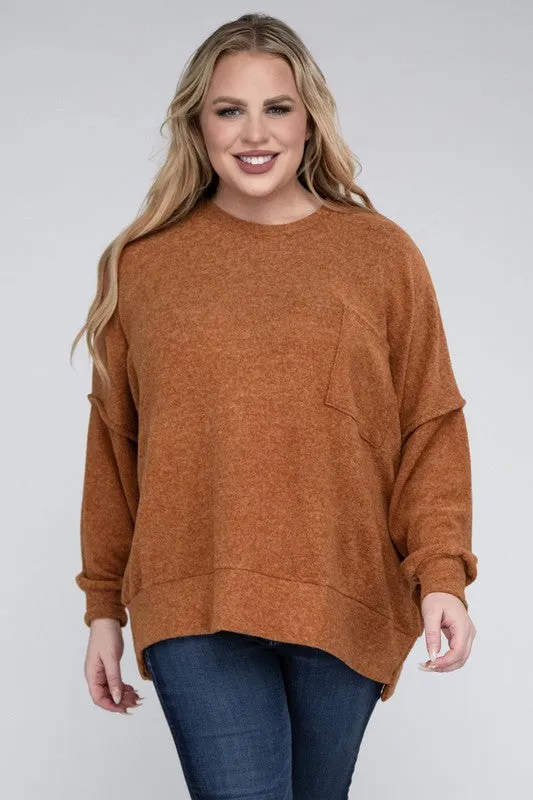 Curvy  Drop Shoulder Sweater