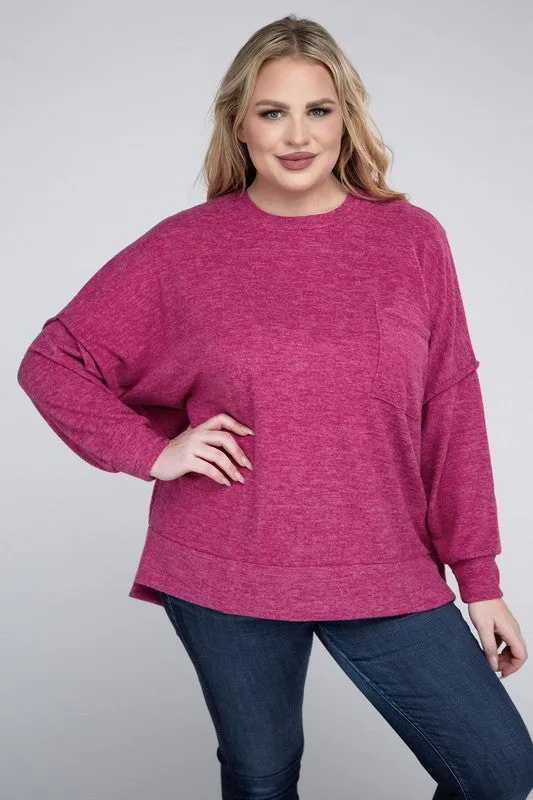Curvy  Drop Shoulder Sweater