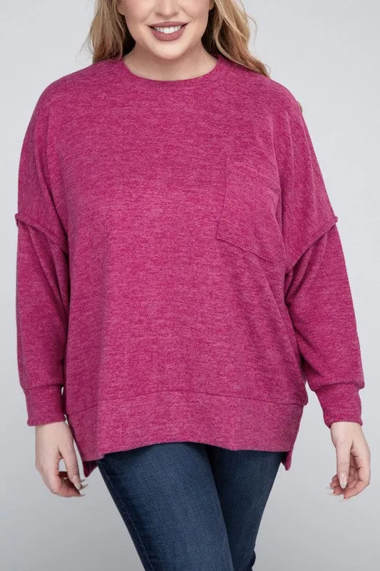 Curvy  Drop Shoulder Sweater