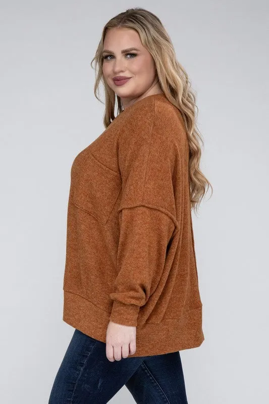 Curvy  Drop Shoulder Sweater
