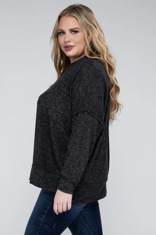 Curvy  Drop Shoulder Sweater