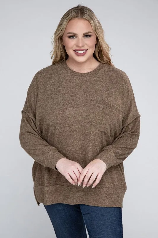 Curvy  Drop Shoulder Sweater