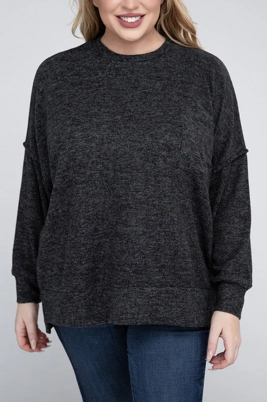 Curvy  Drop Shoulder Sweater