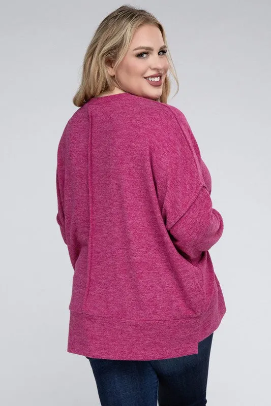 Curvy  Drop Shoulder Sweater