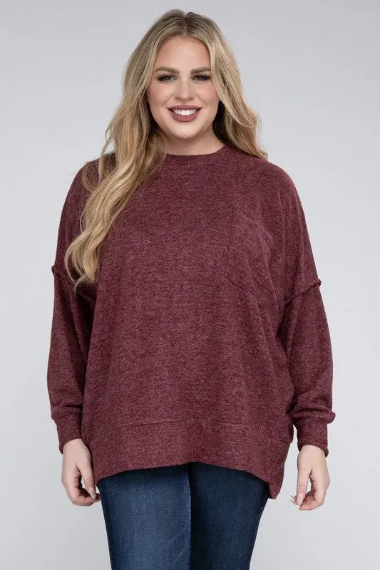 Curvy  Drop Shoulder Sweater