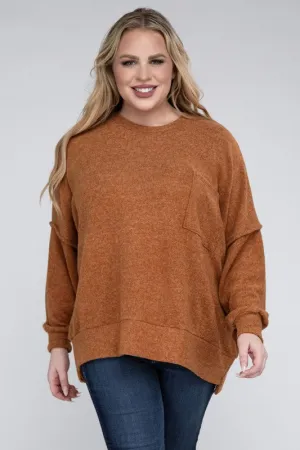 Curvy  Drop Shoulder Sweater