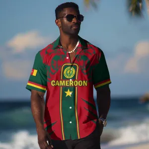 Custom Cameroon Football Hawaiian Shirt 2024 African Nations Go Champions Lion Style LT14