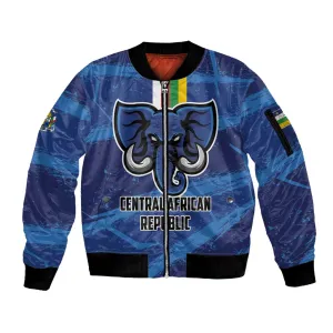 Custom Central African Republic Football Sleeve Zip Bomber Jacket African Come On Les Fauves LT01
