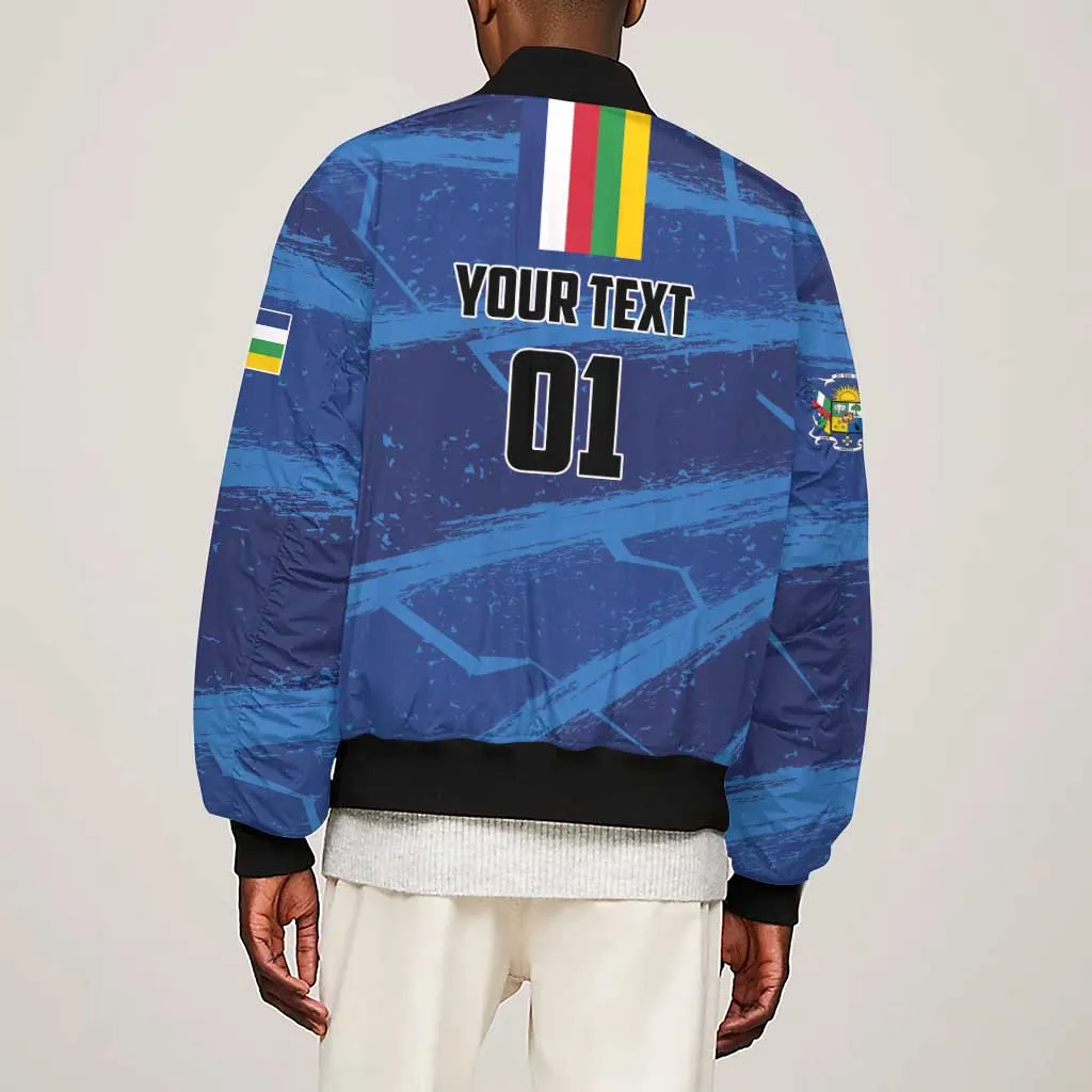 Custom Central African Republic Football Sleeve Zip Bomber Jacket African Come On Les Fauves LT01