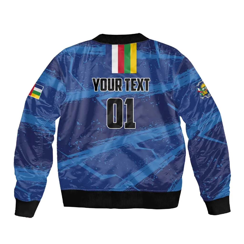 Custom Central African Republic Football Sleeve Zip Bomber Jacket African Come On Les Fauves LT01