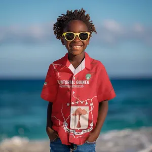 Custom Equatorial Guinea Football Kid Hawaiian Shirt Go Champions - Red Version LT15