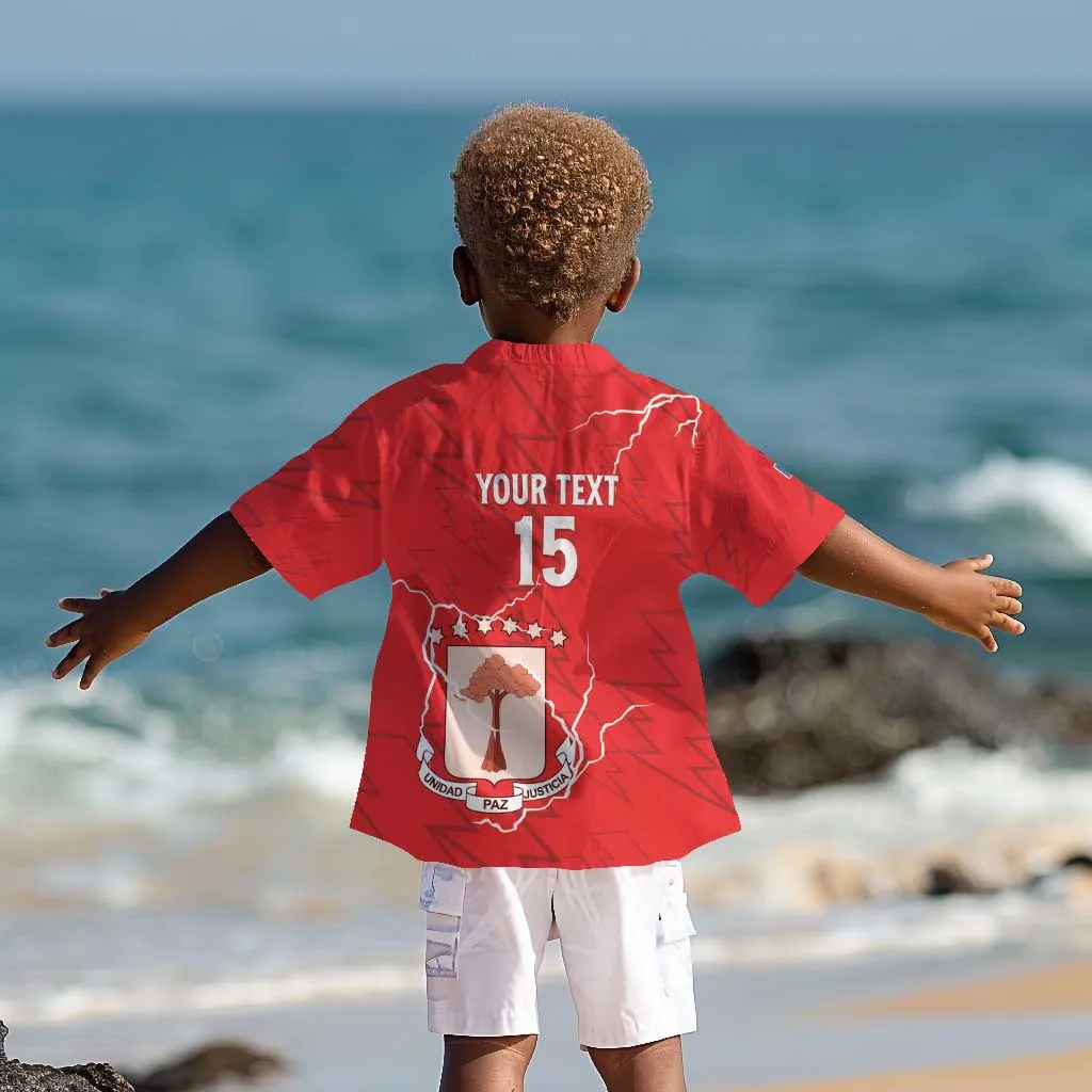 Custom Equatorial Guinea Football Kid Hawaiian Shirt Go Champions - Red Version LT15