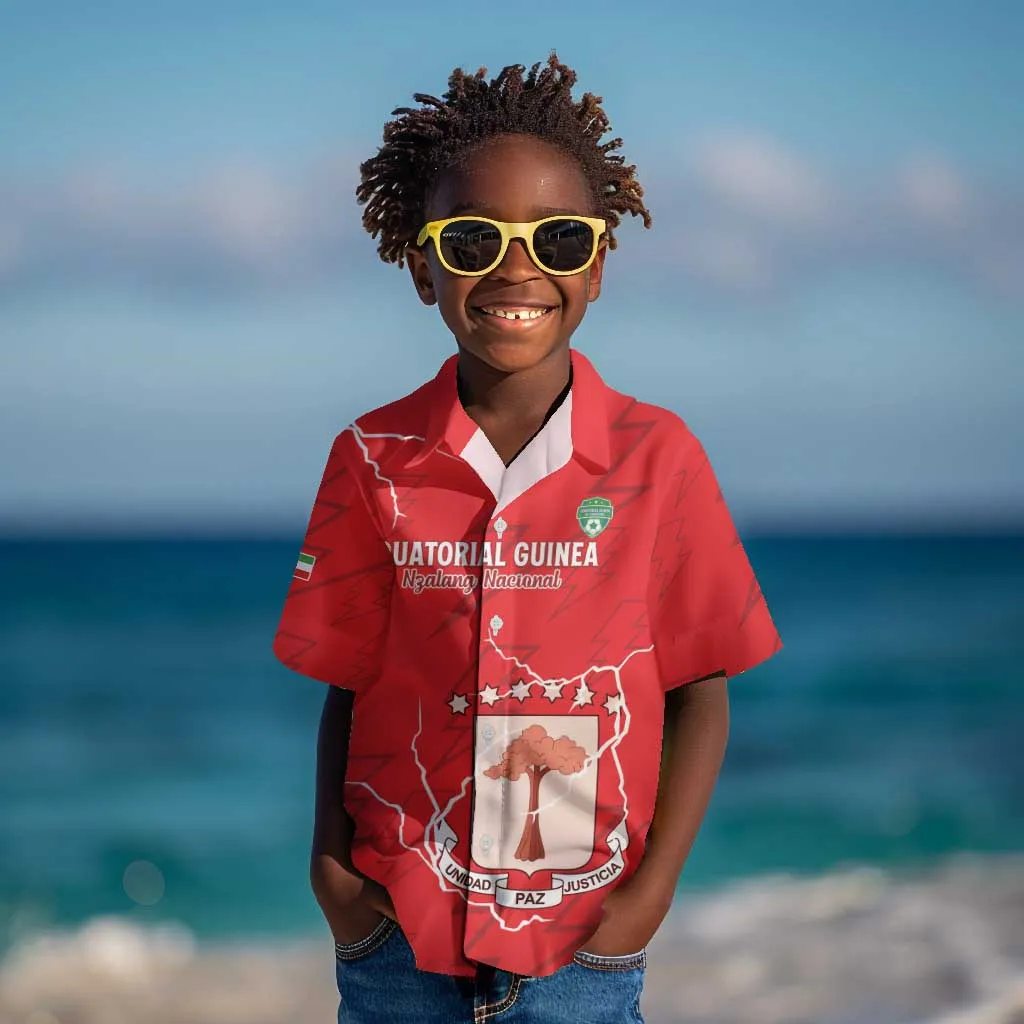 Custom Equatorial Guinea Football Kid Hawaiian Shirt Go Champions - Red Version LT15