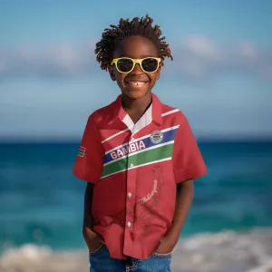Custom Gambia Football Kid Hawaiian Shirt Scorpions Never Die LT15