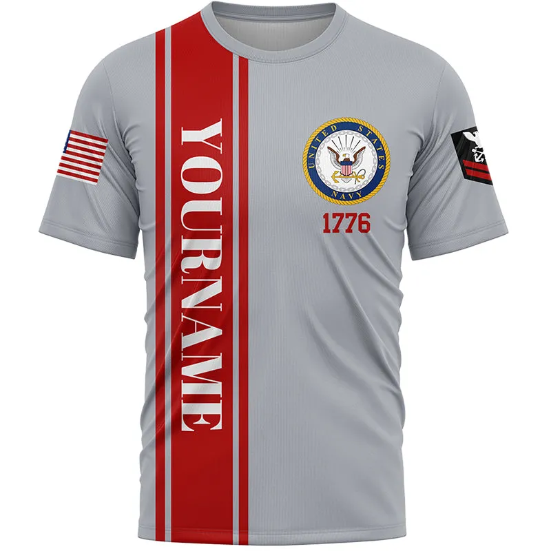 Custom Grey We Own Illegals Nothing We Our Veterans Everything 1776 Military Rank Name Veterans Day T-Shirt