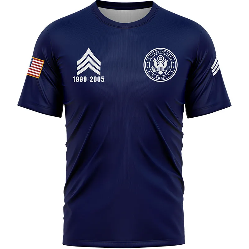 Custom Navy U.S Army Military Rank Veteran Name T-Shirt
