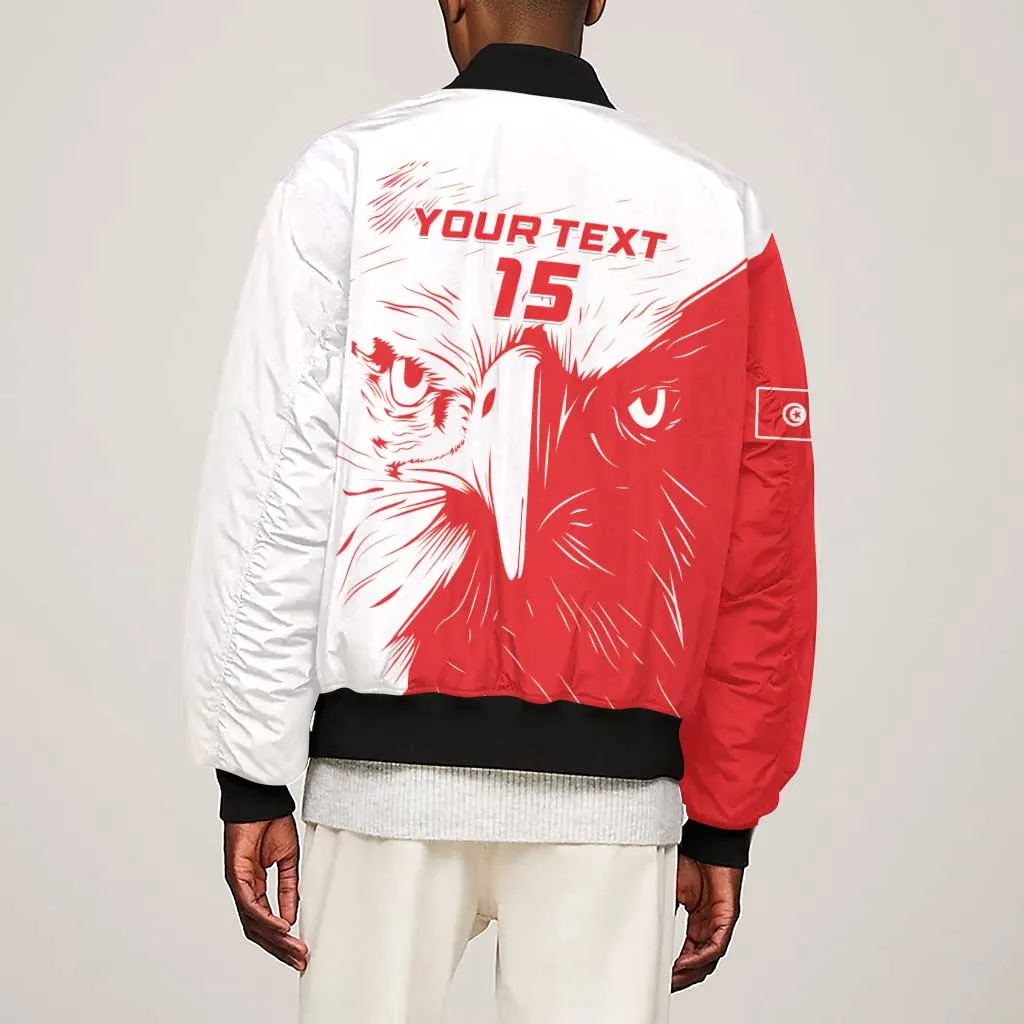 Custom Tunisia Football Sleeve Zip Bomber Jacket Go Champions LT15