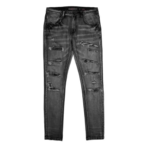 Cutty Men Thorny Rip & Repair Denim - Black