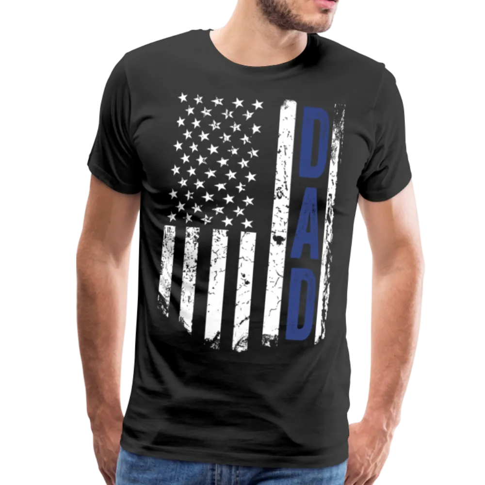 Dad Blue American flag Men's Premium T-Shirt (CK4100)