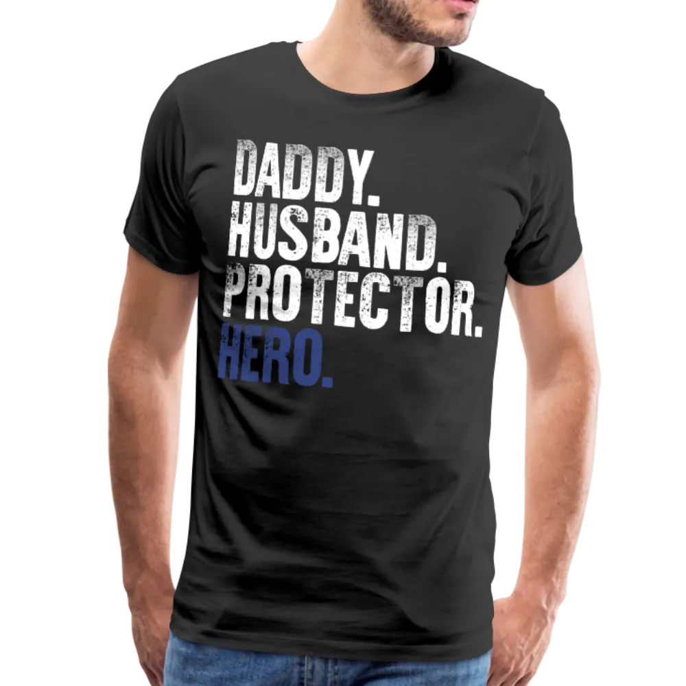 Daddy Husband Protector Hero American Flag Men's Premium T-Shirt (CK1872)