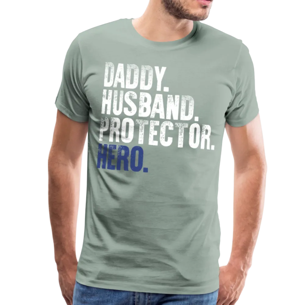 Daddy Husband Protector Hero American Flag Men's Premium T-Shirt (CK1872)