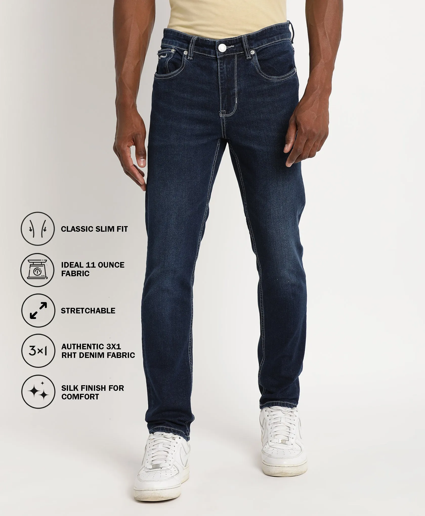 Dark Blue Slim-fit Jeans